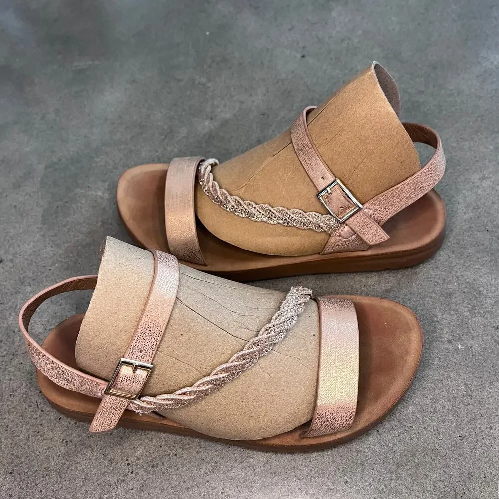 Self Esteem pink beaded and bronze sandals bundle girls size 3 shoes